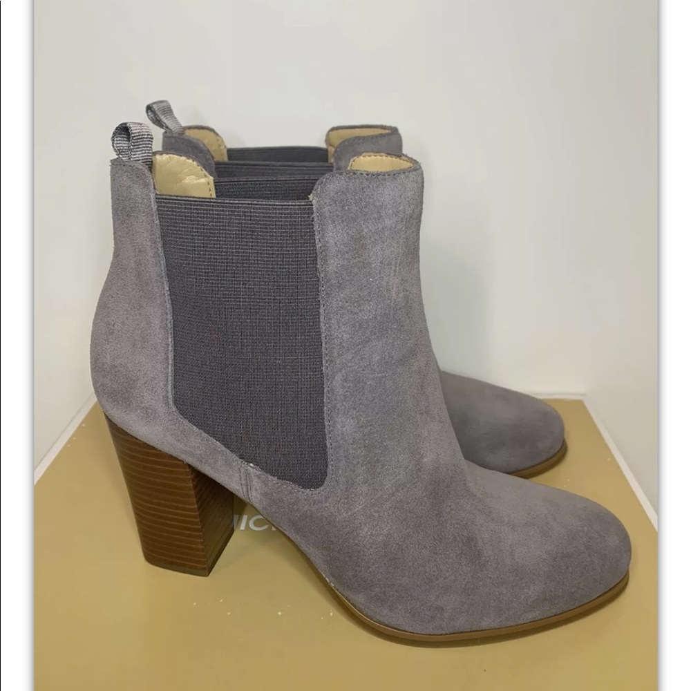 Brand New Michael Kors Lottie London Grey Suede Bootie Boots